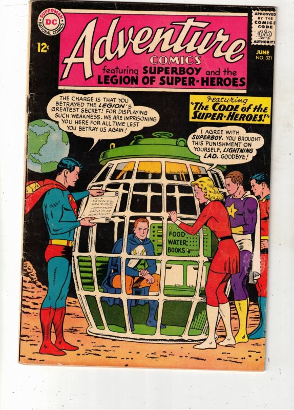 Adventure Comics #321 (DC Comics, 1964), raw comic book in FN condition — front cover
