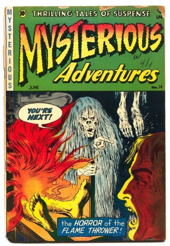 Mysterious Adventures #14 (1953), raw, ungraded comic book — front cover