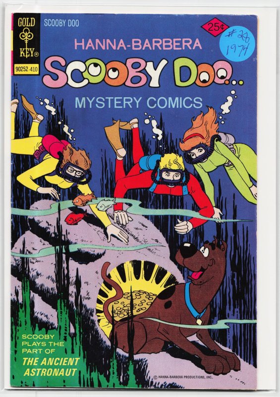 Scooby Doo, Mystery Comics #28 (Gold Key, 1974), raw, ungraded comic book — front cover