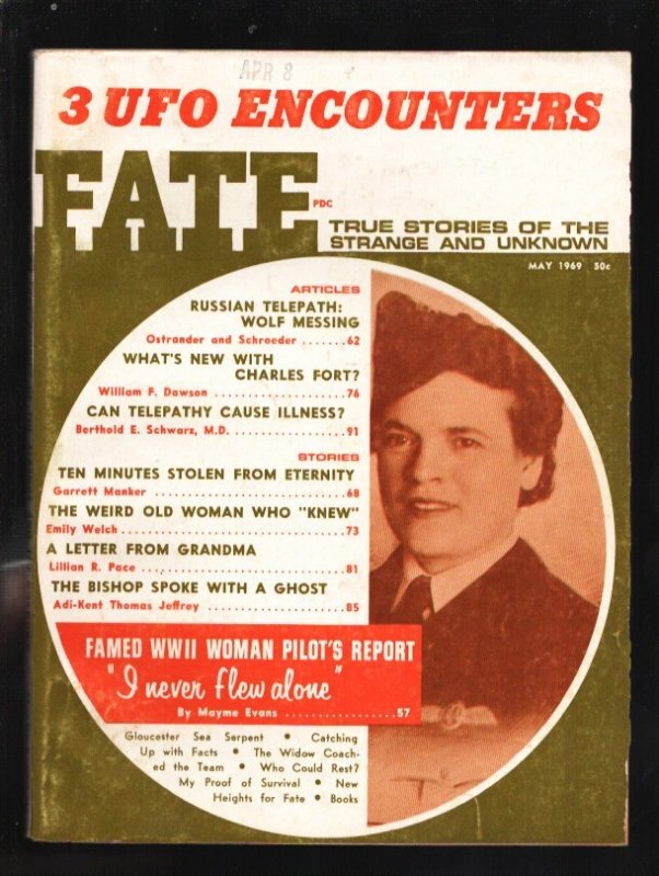 Fate 5/1970-Clark-UFO Encounters-Woman Pilot Mystery-Mystic Occult Pulp Thrills-, raw, ungraded comic book — front cover