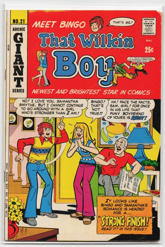 That Wilkin Boy #21 (1973), raw, ungraded comic book — front cover
