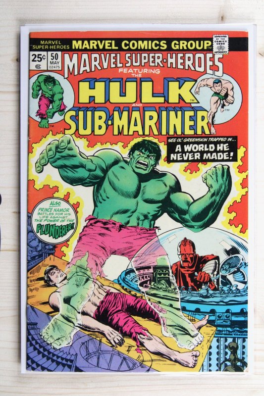 Marvel Super-Heroes #50 (Marvel Comics, 1975), raw comic book in FN/VF 7.0 condition — front cover