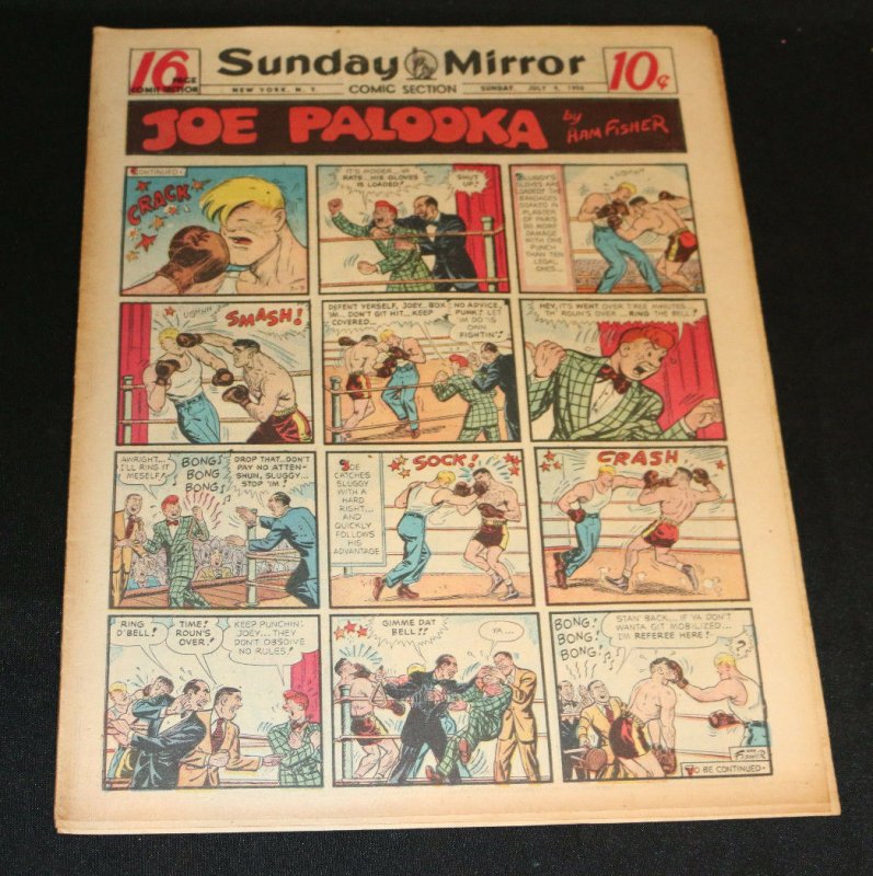 1950 Sunday Mirror Weekly Comic Section July 9th (VF) Superman in Color (1950), raw comic book in VF condition — front cover