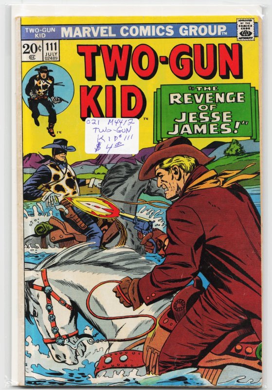 Two-Gun Kid #111 (Marvel Comics, 1973), raw, ungraded comic book — front cover