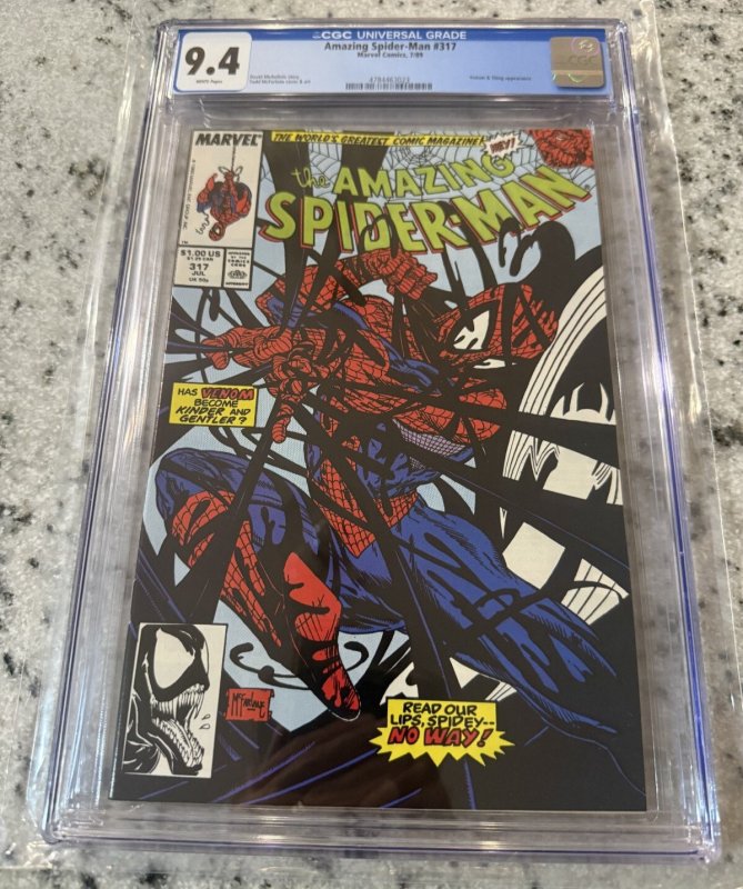 Amazing Spider-Man #317 (Marvel Comics), CGC 9.4 graded comic book, Universal Blue label — front cover in its holder