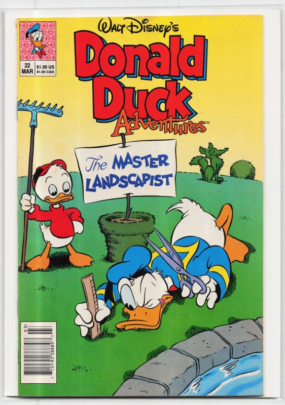 Donald Duck Adventures #22 (Disney Comics, 1992), raw, ungraded comic book — front cover