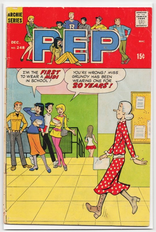 Pep Comics #248 (1970), raw, ungraded comic book — front cover