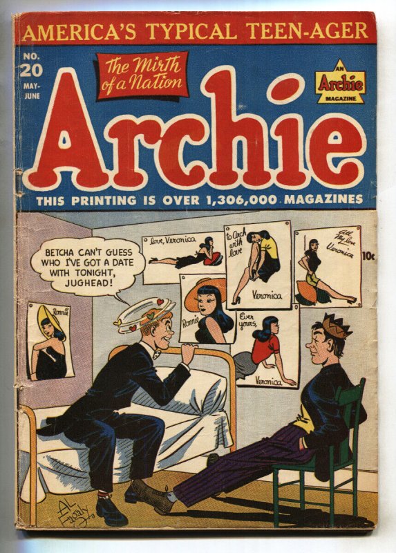 Archie #20 (Archie Comics, 1946), raw, ungraded comic book — front cover