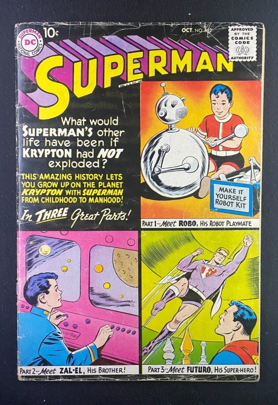 Superman #132 (DC Comics, 1939), raw comic book in GD 2.0 condition — front cover