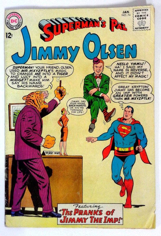 Superman's Pal Jimmy Olsen #74 (DC Comics, 1964), raw comic book in VG condition — front cover