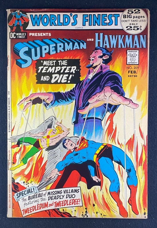 World's Finest #209 (DC Comics, 1941), raw comic book in FN+ 6.5 condition — front cover