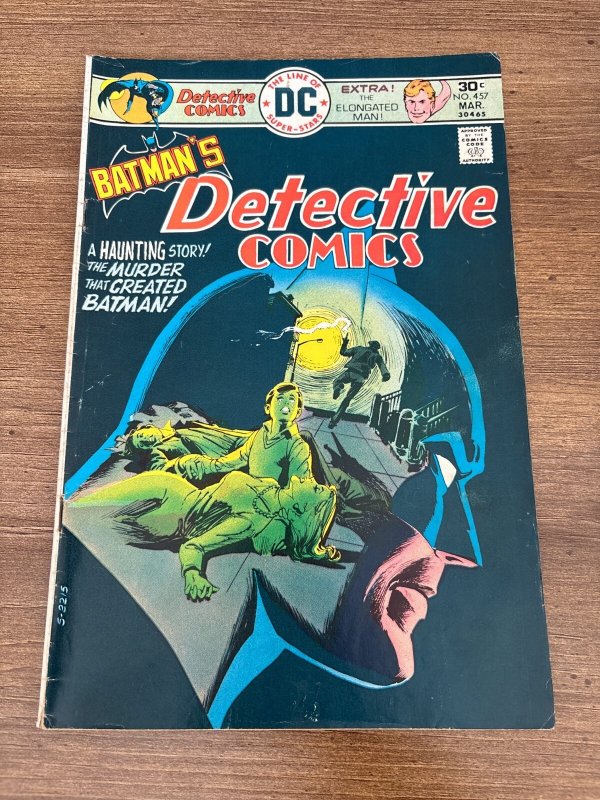 Detective Comics #457 (DC Comics), raw comic book in FN condition — front cover