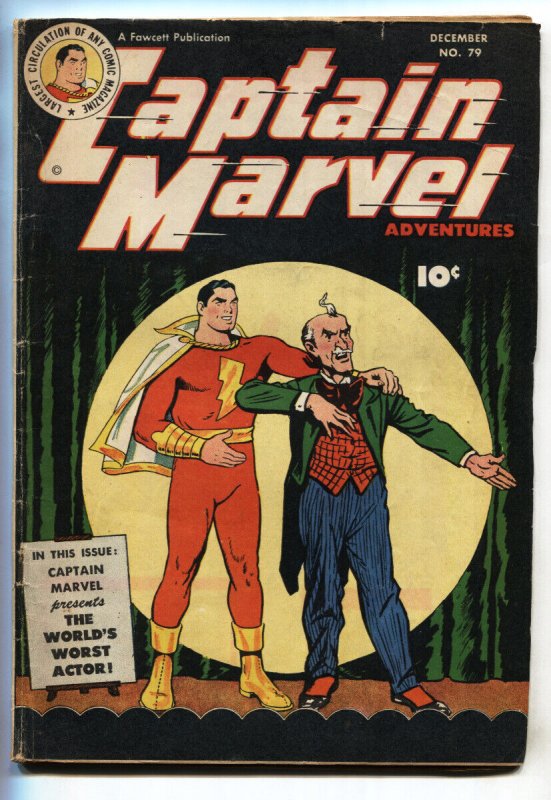 Captain Marvel Adventures #79 (Fawcett Publications, 1947), raw, ungraded comic book — front cover