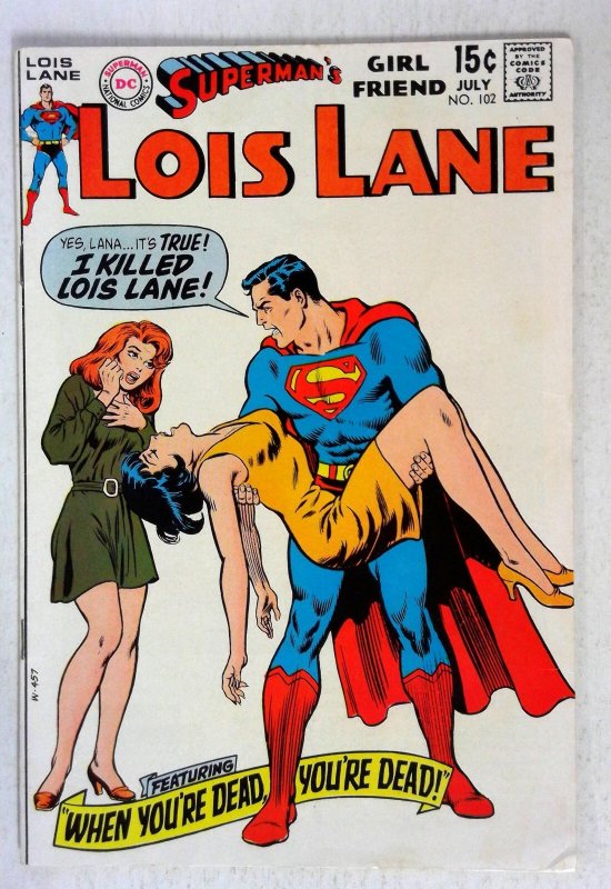 Superman's Girl Friend Lois Lane #102 (DC Comics, 1970), raw comic book in VF condition — front cover