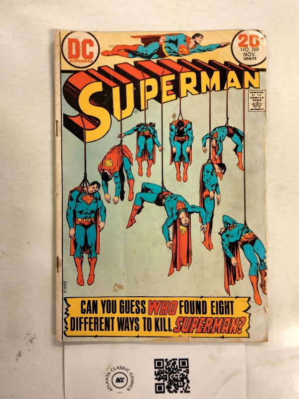 Superman #269 (DC Comics, 1973), raw comic book in GD condition — front cover