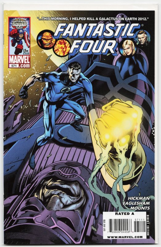 Fantastic Four #571 (Marvel Comics, 2009), raw, ungraded comic book — front cover