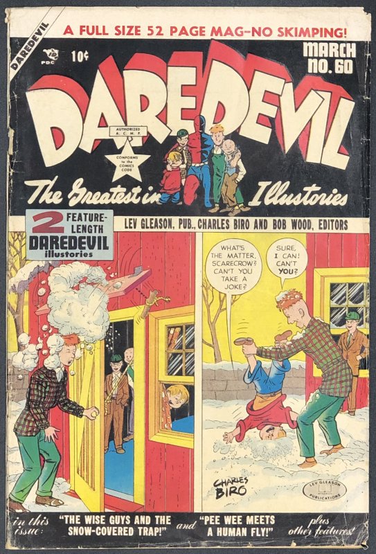 Daredevil Comics #60 (1950), raw, ungraded comic book — front cover