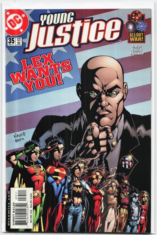 Young Justice #35 (DC Comics, 2001), raw, ungraded comic book — front cover
