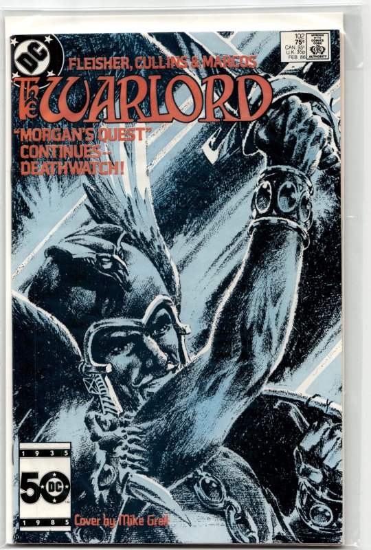 Warlord #102 (DC Comics, 1986), raw, ungraded comic book — front cover