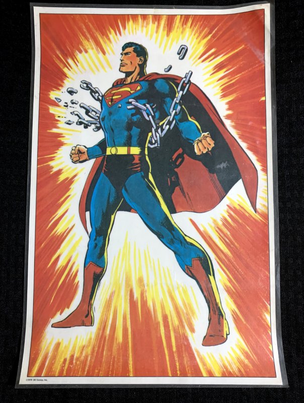 1978 Superman DC Comics 10.5x15.5" Place Mat FN 6.0 w/ Origin Story (DC Comics, 1978), raw comic book in FN 6.0 condition — front cover