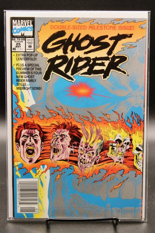 Ghost Rider #25 (Marvel Comics, 1992), raw comic book in VF/NM condition — front cover