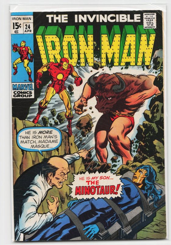 Iron Man #24 (Marvel Comics, 1970), raw, ungraded comic book — front cover
