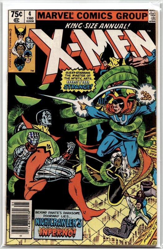 X-Men Annual #4 (Marvel Comics, 1980), raw, ungraded comic book — front cover