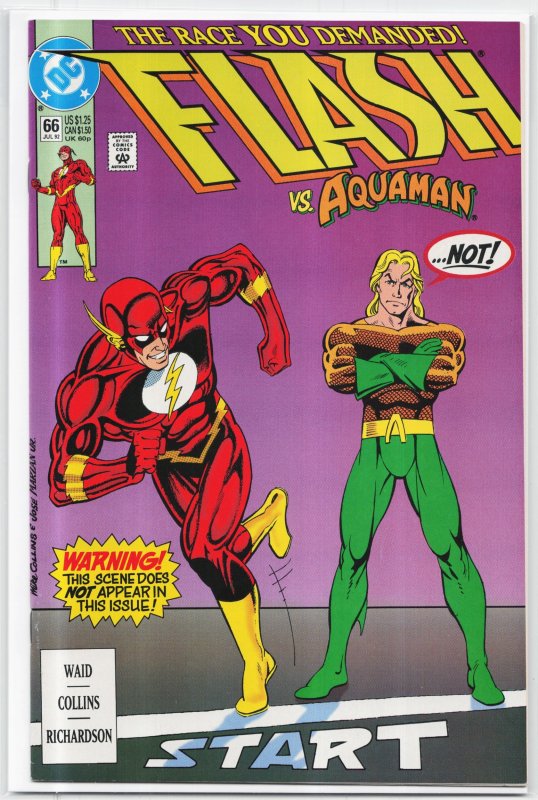 The Flash #66 (DC Comics, 1992), raw, ungraded comic book — front cover