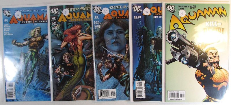 Aquaman Lot of 5 #31, 40, 41, 42, 43 DC (2005) 4th Series Comic Books (DC Comics, 2005), raw, ungraded comic book — front cover