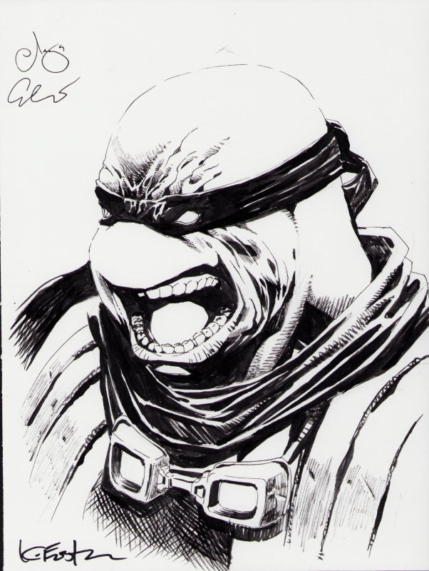 Teenage Mutant Ninja Turtles Ink Art Commission - 2021 Signed by Kevin Eastman (2021), raw, ungraded comic book — front cover