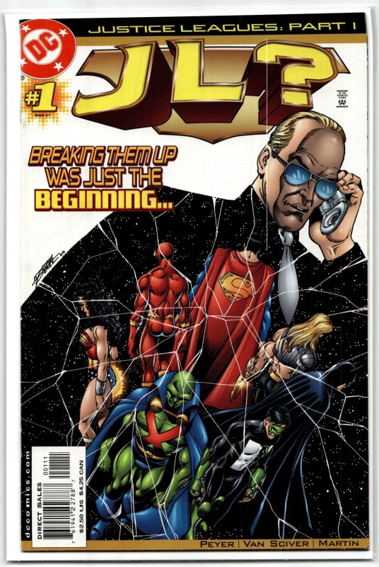 Justice Leagues: JL? (2001) Justice League (DC Comics, 2001), raw, ungraded comic book — front cover