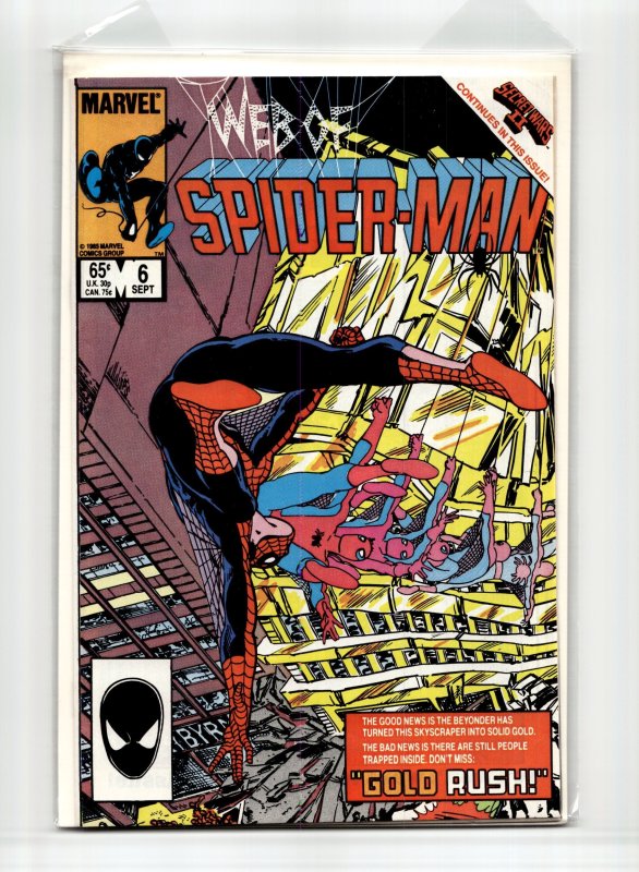 Web of Spider-Man #6 (Marvel Comics, 1985), raw, ungraded comic book — front cover