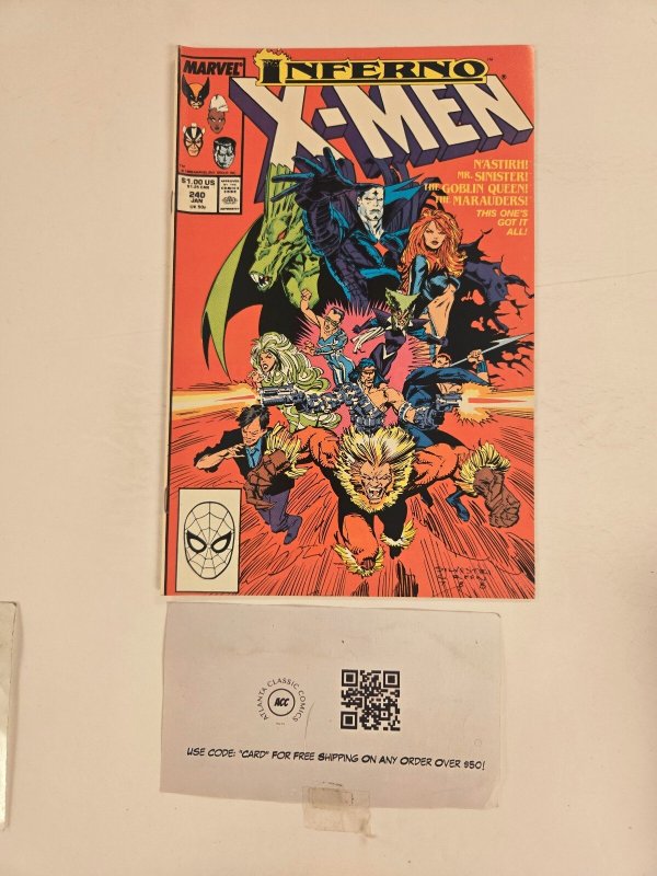 Uncanny X-Men #240 (Marvel Comics, 1989), raw comic book in VF condition — front cover