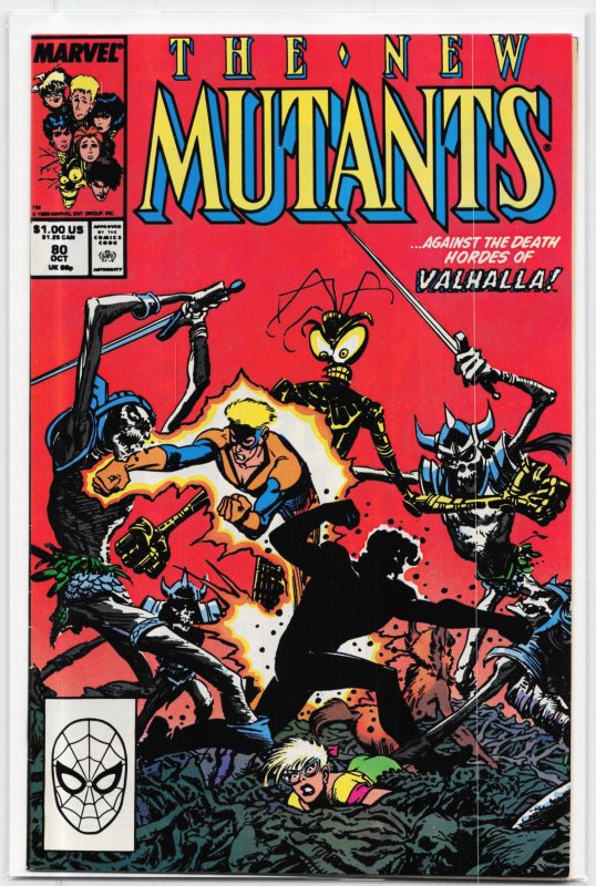 The New Mutants #80 (Marvel Comics, 1989), raw, ungraded comic book — front cover
