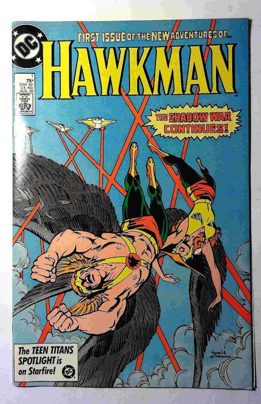Hawkman #1 (DC Comics, 1986), raw, ungraded comic book — front cover