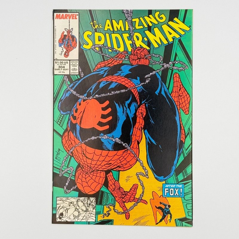 Amazing Spider-Man #304 (Marvel Comics, 1988), raw comic book in NM- condition — front cover
