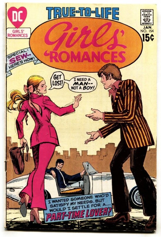 Girls' Romances #154 (DC Comics), raw, ungraded comic book — front cover