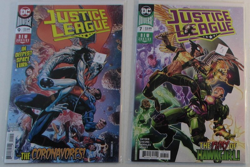Justice League Lot of 2 #7, 9 DC Comics (2018) NM 1st Print Comic Books (DC Comics, 2018), raw comic book in NM condition — front cover
