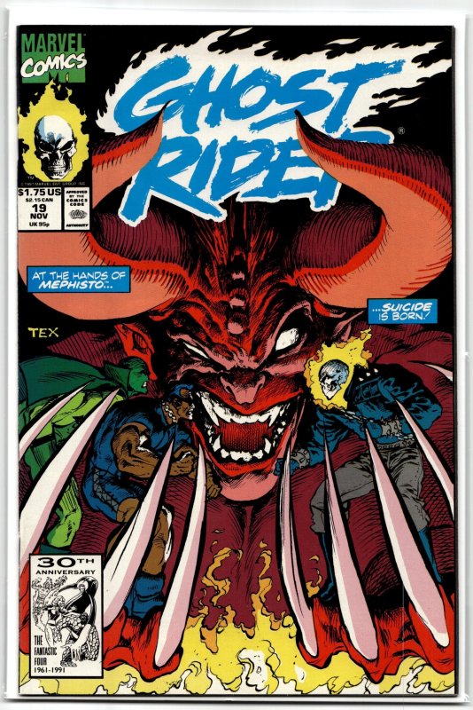 Ghost Rider #19 (Marvel Comics, 1991), raw, ungraded comic book — front cover