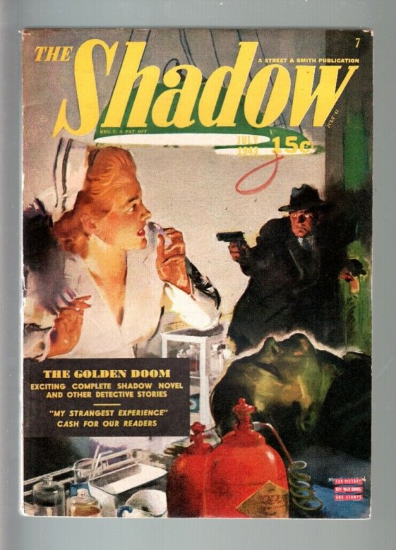 Shadow July 1943-The Golden Doom-Maxwell Grant-Fn-Rare Pulp FN (Street & Smith, 1943), raw comic book in FN condition — front cover