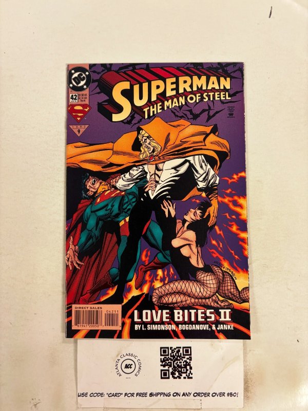 Superman the Man of Steel #42 (DC Comics, 1995), raw comic book in NM condition — front cover