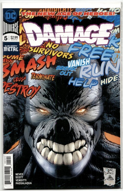 Damage #5 (DC Comics, 2018), raw, ungraded comic book — front cover