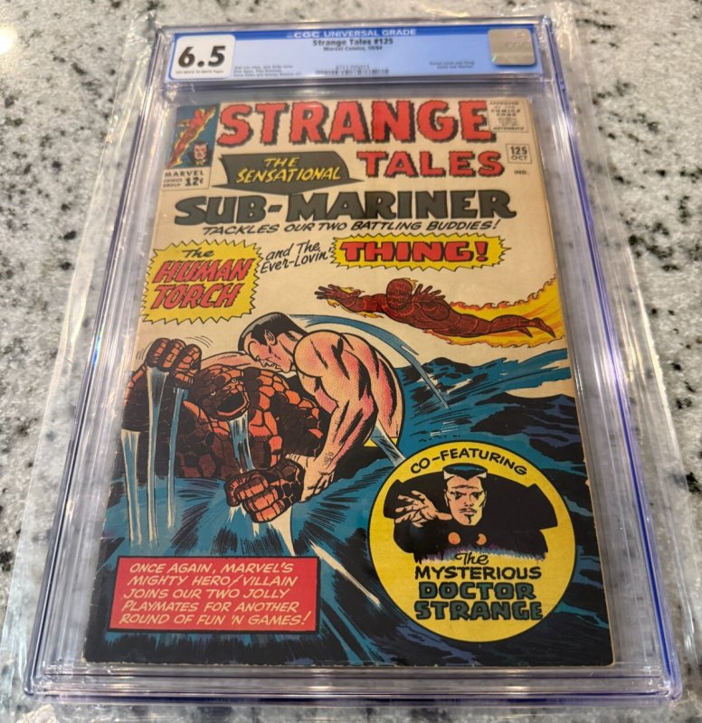 Strang Tales #125 (Marvel Comics), CGC 6.5 graded comic book, Universal Blue label — front cover in its holder