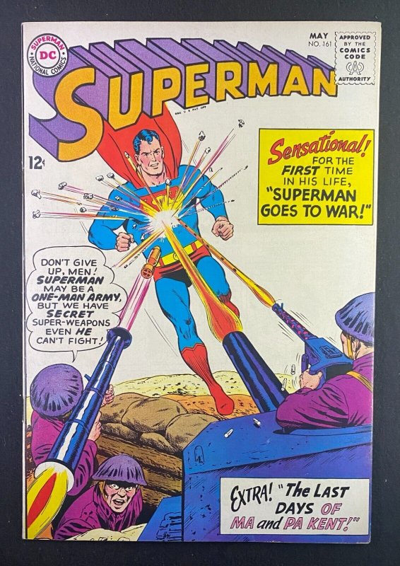 Superman #161 (DC Comics, 1939), raw comic book in FN/VF 7.0 condition — front cover