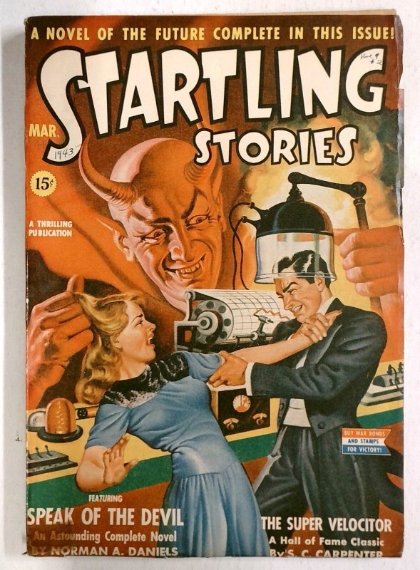 Startling Stories Mar 1943 - Earle Bergey Horror Pulp Cover Art - WWII Era (1943), raw, ungraded comic book — front cover