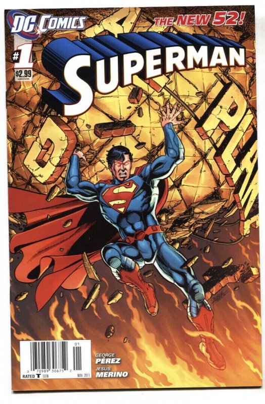 Superman #1 (DC Comics, 2011), raw comic book in VF/NM condition — front cover