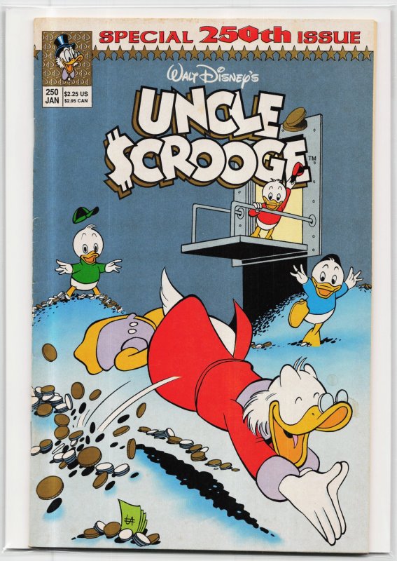 Uncle Scrooge #250 (1991), raw, ungraded comic book — front cover