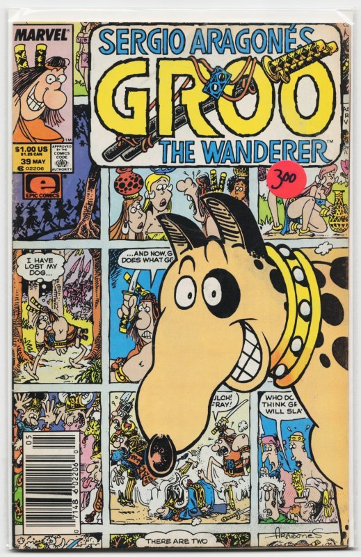 Sergio Aragonés Groo the Wanderer #39 (Marvel Comics, 1988), raw, ungraded comic book — front cover