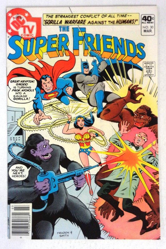 Super Friends #30 (DC Comics, 1979), raw comic book in VF condition — front cover