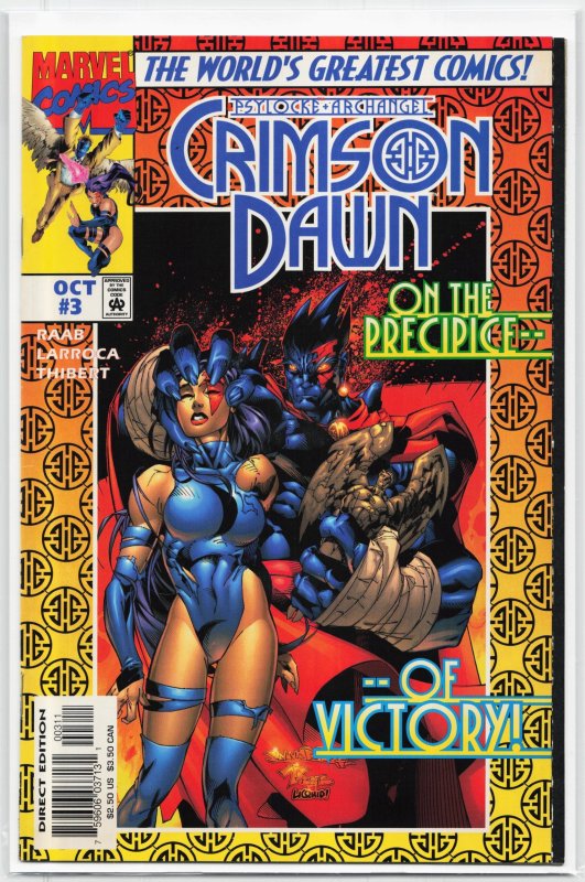 Psylocke & Archangel: Crimson Dawn #3 (Marvel Comics, 1997), raw, ungraded comic book — front cover